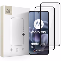 Tech-Protect Glass Fit+ 2 dalių grūdinto stiklo rinkinys Motorola Moto G86 5G / G86 5G Power - juodas