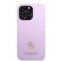 Guess GUHCP13LPS4MU iPhone 13 Pro / 13 6.1" violetinis/violetinis kietas dėklas Saffiano 4G mažas metalinis logotipas