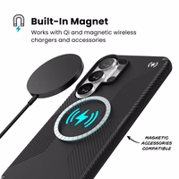 Speck Presidio2 Grip Magnet - Samsung Galaxy S26 Ultra MagSafe dėklas (juodas/Slate pilkas/baltas)