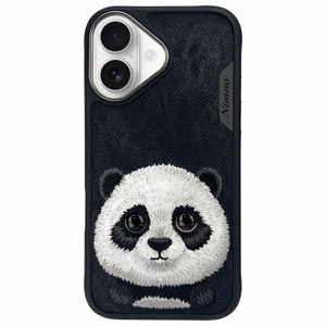 Nimmy Big Eyed Pet 2.0 Panda Dėklas telefonui iPhone 16 - juodas