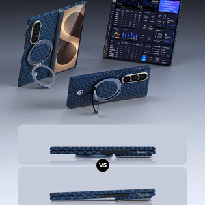 Benks Magnetic Armor Grid Air Grand Combo dėklas (C.K.FL.SA.BE.0051), skirtas Samsung Galaxy Z Fold 8 Ultra, mėlynas