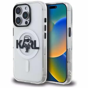 Karl Lagerfeld IML Karl Sketch Logo MagSafe Case for iPhone 16 Pro - Clear