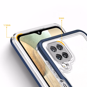 Skaidrus 3in1 dėklas telefonui Samsung Galaxy A22 4G rėmelis gelis mėlynas