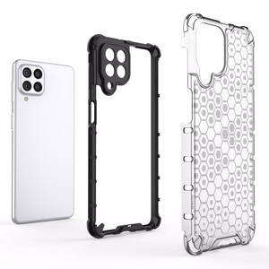 Korėtas dėklas šarvuotas dangtelis su geliniu rėmeliu Samsung Galaxy M53 5G Permatomas