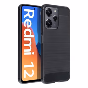 CARBON dėklas telefonui XIAOMI Redmi 12 4G / Redmi 12 5G juodas