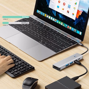 Tech-Protect HB01 HUB adapteris 5in1 USB-C + USB3.0 + HDMI 4K 60Hz + PD100W - pilkas