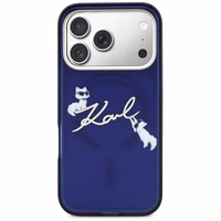 Karl Lagerfeld IML Choupettes Karl Script Logo MagSafe Dėklas for iPhone 17 Pro - mėlynas