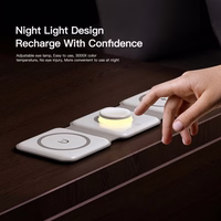 Belaidis Įkroviklis Essager "Nuo 3in1" Baltas 15W (iPhone / Apple Watch / Airpods / Night Lamp)