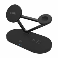 "Tech-Protect QI15W-A41 3in1" belaidis įkroviklis su "MagSafe", skirtas "Apple" įrenginiams - juodas