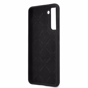 Dėklas telefonui Guess GUHCS21MLSVSBK S21+ G996 juodas/juodas kietasis dėklas Script Vintage