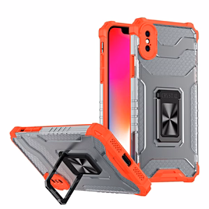 Crystal Ring Case Kickstand tvirtas patvarus dėklas iPhone XS Max raudonas