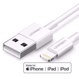 USB kabelis Ugreen US155 MFi USB to Lightning 2.4A 2.0m baltas