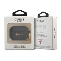 Guess GUAPSSSK AirPods Pro dėklas juodas/juodas Silikonas Vintage Script