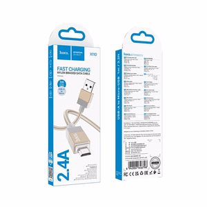 Kabelis USB A į Micro USB Hoco 2,4A 1 m X110 auksinis