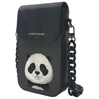 Nimmy Big Eyed Pet 2.0 Panda 3-in-1 Dėklas telefonui + Piniginė + Sekimo įrenginio dėklas - juodas (m)