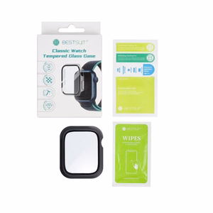 Bestsuit Dėklas laikrodžiui su hibridiniu stiklu Apple Watch 10/11 46mm - juodas (m)