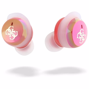 Guess Bluetooth ausinės GUTWSJ144ESF TWS + įkrovimo stotelė fuksijos/fuksijos perlamutrinės 4G spausdintas logotipas