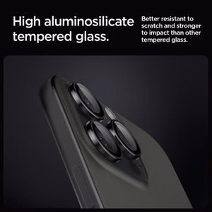 Spigen Glas.tR EZ Fit Optik Kameros apsauginis stiklas iPhone 14 Pro / Pro Max / 15 Pro / Pro Max / 16 Pro / Pro Max / 17 Pro / 17 Pro Max - juodas 2 vnt