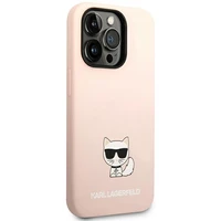 Karl Lagerfeld KLHCP14XSLCTPI iPhone 14 Pro Max 6.7 "kietas dėklas šviesiai rožinis / šviesiai rožinis Silikoninis Choupette Kūnas