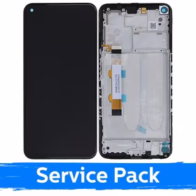 Ekranas skirtas Xiaomi Redmi Note 9T / Note 9 5G su rėmeliu juodas (Service Pack)