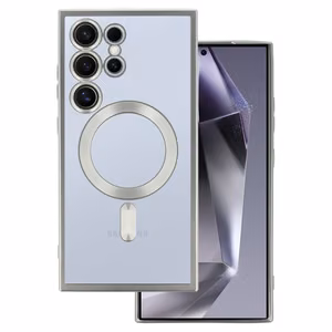 Dėklas telefonui metalinis magnetinis Samsung Galaxy S24 sidabrinis