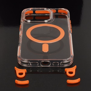 Tel Protect Strap skaidrus dėklas Iphone 13/14 oranžinis
