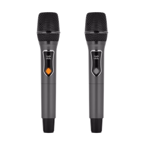 60 W aktyvioji kolonėlė su 2 belaidžiais UHF mikrofonais, SD, Bluetooth, FM, USB ir LED