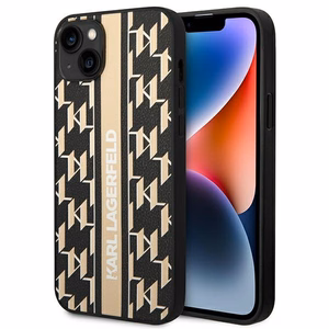 Karl Lagerfeld KLHCP14MPGKLSKW iPhone 14 Plus 6.7 "kietas dėklas rudas / rudas Monograma Juostelė
