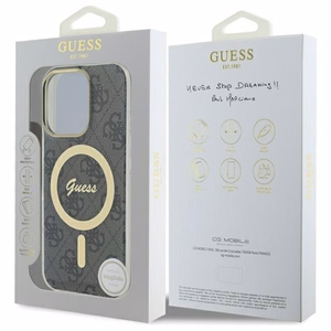 Guess IML 4G Magnetinis dėklas iPhone 16 Pro Max - juodas