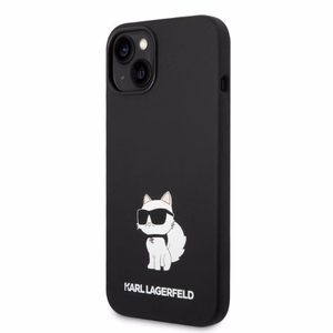 Karl Lagerfeld silikoninis Choupette dėklas telefonui iPhone 14 Plus - juodas