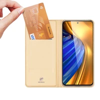Dux Ducis Skin Pro atverčiamas dėklas telefonui Xiaomi Poco F4 5G auksinis