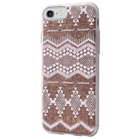 Guess GUHCP7TGTA iPhone 7/8/SE 2020/ SE 2022 taupe kietas dėklas Aztec Tribal 3D