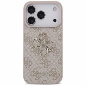 GUESS GUE005597 (4G PU Big Logo) dėklas, skirtas iPhone 18 Pro / 17 Pro, spalva – rožinė