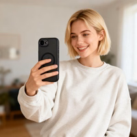 Tech-Protect MagCam MagSafe iPhone 16e dėklas – matinės juodos spalvos