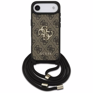 Guess 4G Big Logo Cord Stap per petį dėklas telefonui iPhone 17 Air - rudas