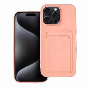 Kortelių dėklas telefonui IPHONE 15 Pro Max rožinis