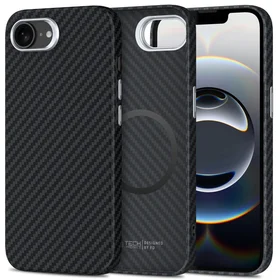 Tech-Protect Ion Carbon MagSafe iPhone 16e Dėklas - Juodas/Pilkas