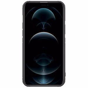 Nillkin Cyclops dėklas iPhone 13 Pro - juodas su kamera apsauga ir sulankstomu stovu