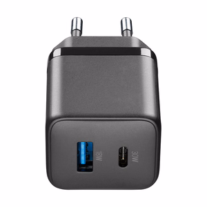 Cellularline Multipower Micro GaN USB-C ir USB-A Power Delivery tinklo įkroviklis, 30 W, juodas