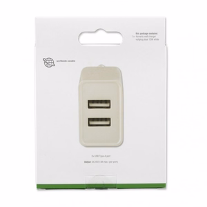 Tinklo įkroviklis (be laido) VoltPlug Dual 12W, baltas