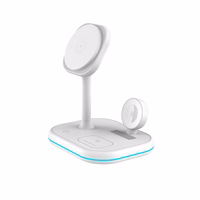 Tech-Protect QI15W-A27 3-in-1 indukcinis įkroviklis su MagSafe stovu išmaniajam telefonui / Apple Watch / AirPods - baltas