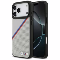 BMW M trispalvis metalinis logotipas magnetinis dėklas telefonui iPhone 17 Pro Max - pilkas