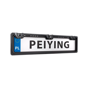 Peiying automobilio galinio vaizdo kamera su parkavimo jutikliu valstybinio numerio rėmelyje