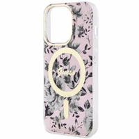 Guess GUHMP14XHCFWSP iPhone 14 Pro Max 6.7" rožinis kietas dėklas Flower Magnetinis