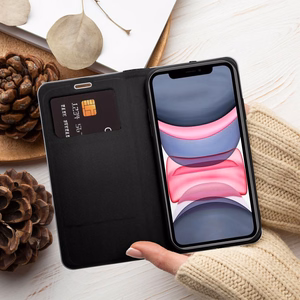 LUNA Book Carbon dėklas telefonui IPHONE 13 juodas