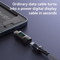 Yesido adapteris OTG GS24 - Type C (vyras) į Type C (moteris) - su LCD ekranu juodas