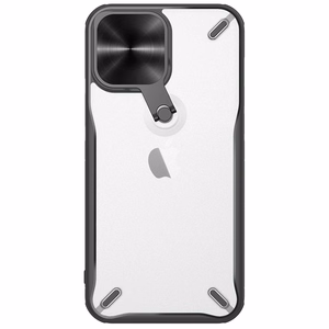 Nillkin Cyclops dėklas iPhone 13 Pro - juodas su kamera apsauga ir sulankstomu stovu