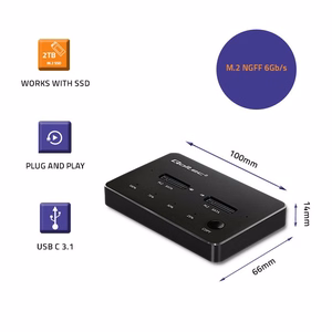 Qoltec 50310 Diskų Doko Stotis 2x SSD M.2 SATA NGFF USB Type-C