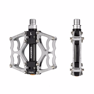 Rockbros JT201012LS 2010-12L aliumininiai platforminiai dviračio pedalai – sidabriniai
