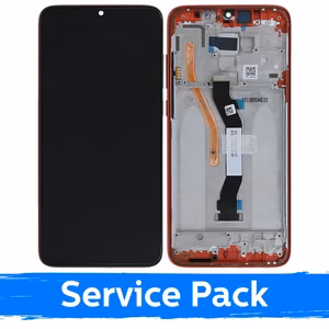 Ekranas skirtas Xiaomi Redmi Note 8 Pro su rėmeliu / Coral Orange / (Service Pack)